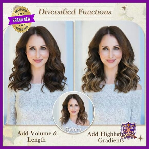 12 Inch Clip-In Hair Extensions, 6PCs Synthetic, Heat-Resistant, Voluminous main image 4